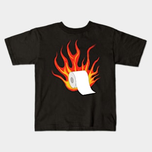 Flaming Toilet Paper Mugs T-Shirt Sticker Funny Kids T-Shirt